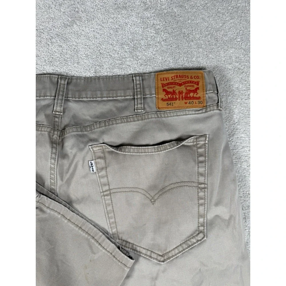 Levi's 541 White Tab Beige Men's Stretch Athletic Denim Jeans Size 40x30 Work **